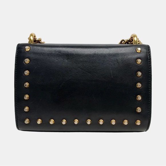 ♥️Gucci Padlock Gucci Black Leather Crossbody Bag with Gold Accents Handbag ♥️ - Picture 5 of 16